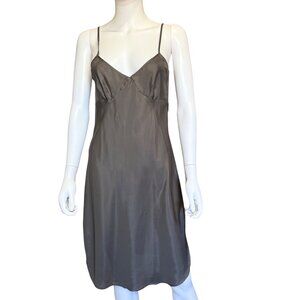 Tiny Slip Dress Womens S Gunmetal Gray Satin Minimalist 90s Y2K Grunge